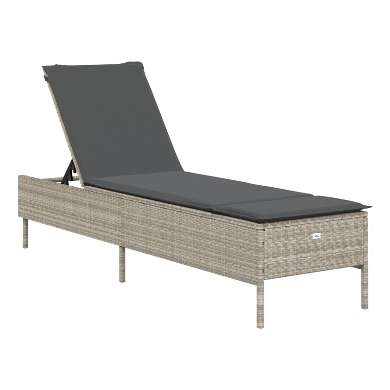 vidaXL Sun Lounger in Light Gray and Dark Gray