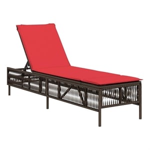 vidaXL Patio PE Rattan Steel Standard Sun Lounger in Brown