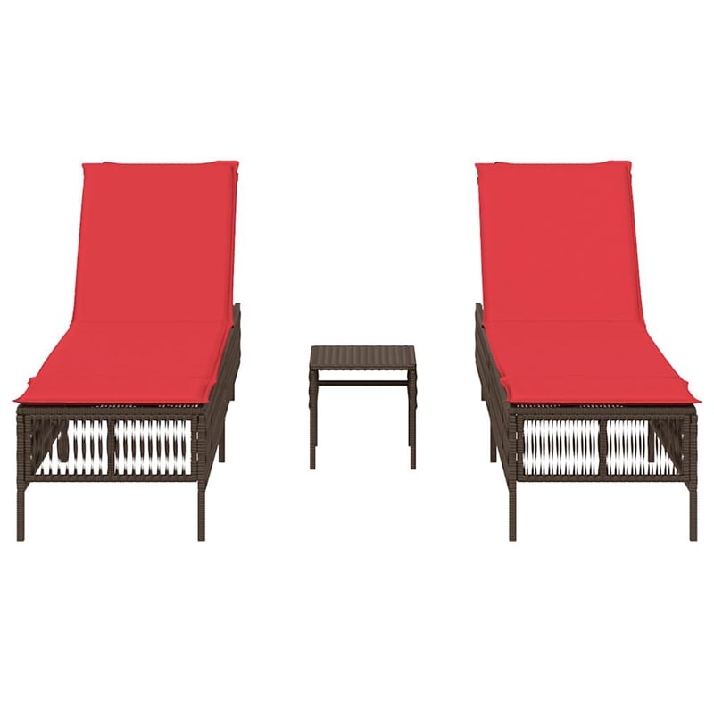 vidaXL Patio PE Rattan Sun Lounger in Brown