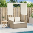 vidaXL Double Sun Lounger in Beige and Cream