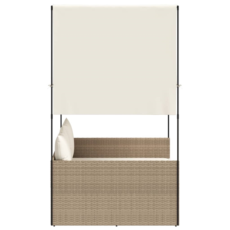 vidaXL Double Sun Lounger in Beige and Cream