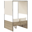 vidaXL Double Sun Lounger in Beige and Cream