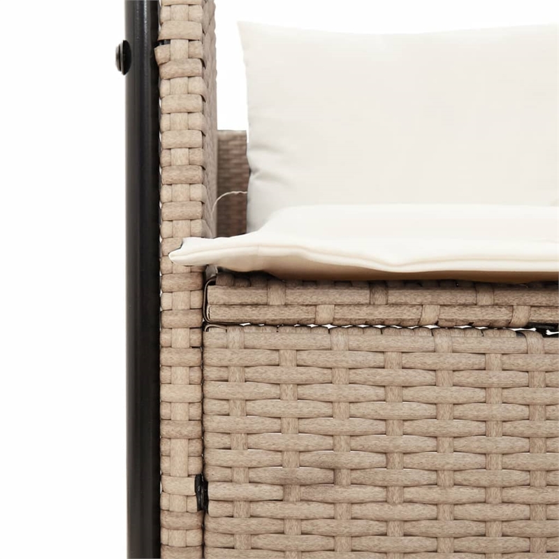 vidaXL Double Sun Lounger in Beige and Cream