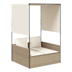 vidaXL Double Sun Lounger in Beige and Cream