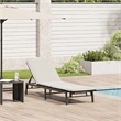 vidaXL PE Rattan Standard Rectangular Sun Lounger in Black