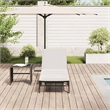 vidaXL PE Rattan Standard Rectangular Sun Lounger in Black