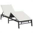 vidaXL PE Rattan Standard Rectangular Sun Lounger in Black