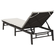 vidaXL PE Rattan Standard Rectangular Sun Lounger in Black