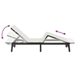 vidaXL PE Rattan Standard Rectangular Sun Lounger in Black