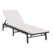 vidaXL PE Rattan Standard Rectangular Sun Lounger in Black