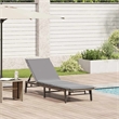 vidaXL PE Rattan Height-Adjustable Sun Lounger in Beige