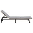 vidaXL PE Rattan Height-Adjustable Sun Lounger in Beige