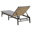 vidaXL PE Rattan Height-Adjustable Sun Lounger in Beige