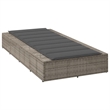 vidaXL PE Rattan Single Cushioned Rectangular Sunbed in Gray