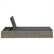 vidaXL PE Rattan Single Cushioned Rectangular Sunbed in Gray
