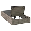 vidaXL PE Rattan Single Cushioned Rectangular Sunbed in Gray