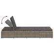 vidaXL PE Rattan Single Cushioned Rectangular Sunbed in Gray