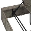 vidaXL PE Rattan Single Cushioned Rectangular Sunbed in Gray