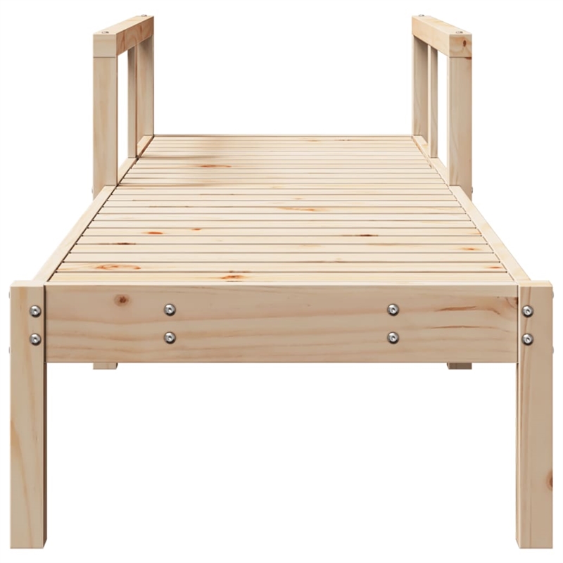 vidaXL Solid Pine Wood Sun Lounger Standard in Natural Pine