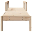 vidaXL Solid Pine Wood Sun Lounger Standard in Natural Pine