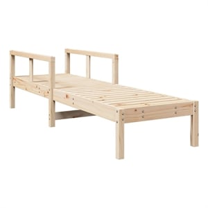 vidaXL Solid Pine Wood Sun Lounger Standard in Natural Pine