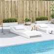 vidaXL Solid Pine Wood Sun Lounger in White