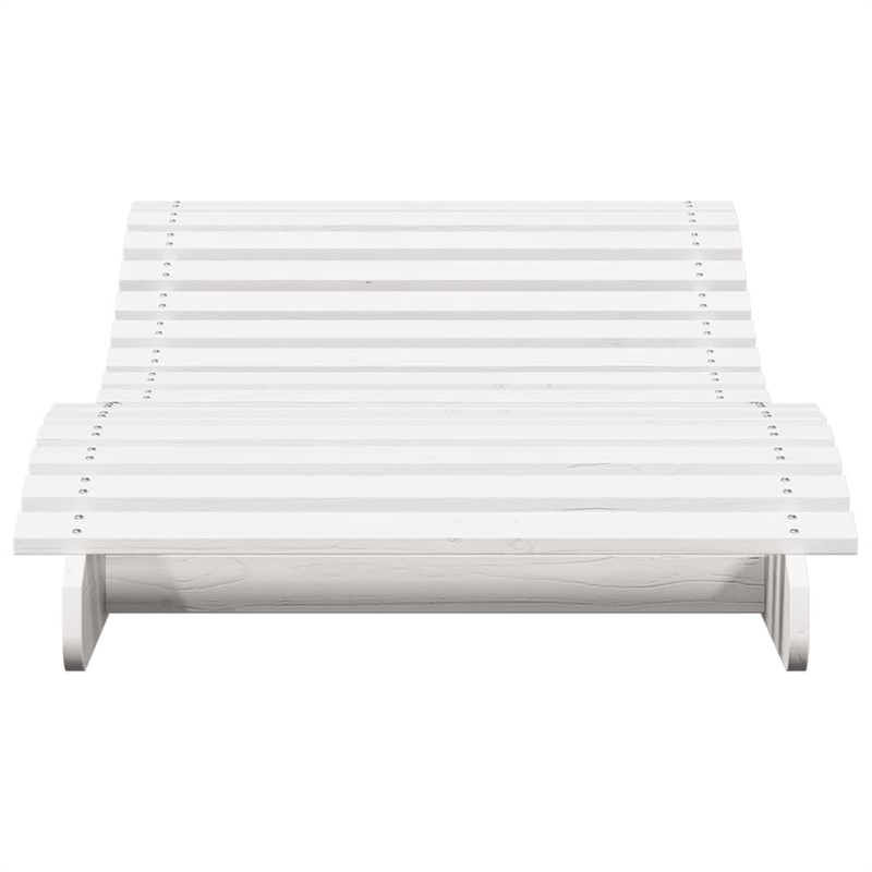 vidaXL Solid Pine Wood Sun Lounger in White