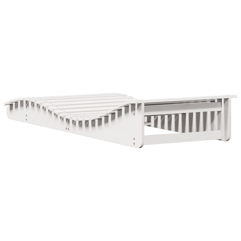 vidaXL Solid Pine Wood Sun Lounger in White