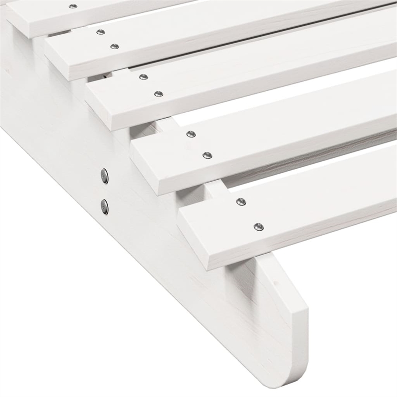 vidaXL Solid Pine Wood Sun Lounger in White