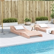 vidaXL Foldable Solid Douglas Wood Full-Sized Sun Lounger in Brown