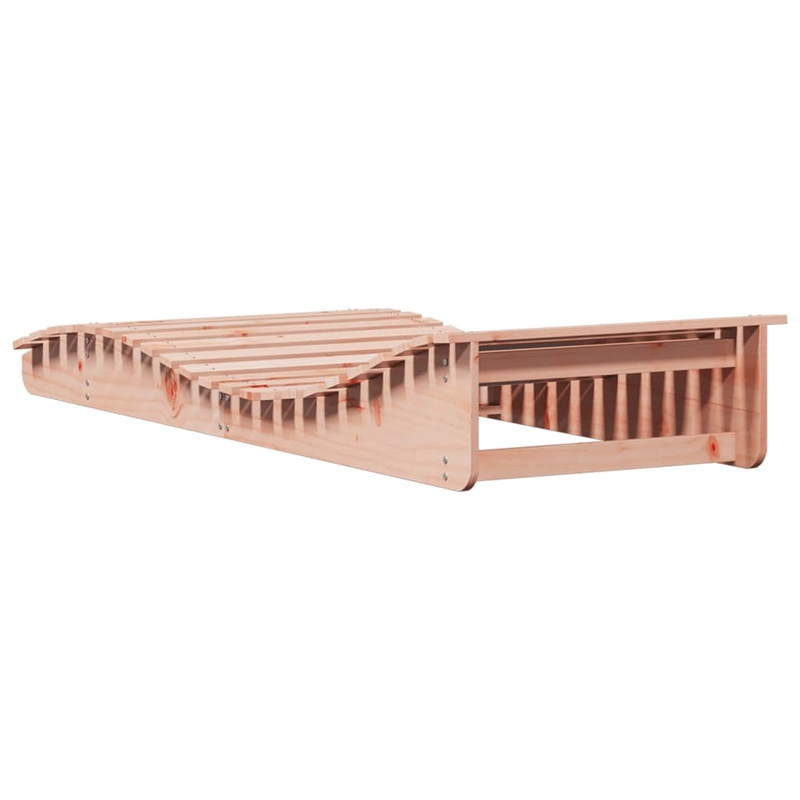 vidaXL Foldable Solid Douglas Wood Full-Sized Sun Lounger in Brown