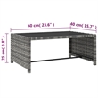 vidaXL Poly Rattan Reclining Patio Chairs 2 pcs with Table in Gray