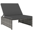 vidaXL Poly Rattan Reclining Patio Chairs 2 pcs with Table in Gray
