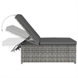 vidaXL Poly Rattan Reclining Patio Chairs 2 pcs with Table in Gray