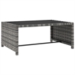vidaXL Poly Rattan Reclining Patio Chairs 2 pcs with Table in Gray