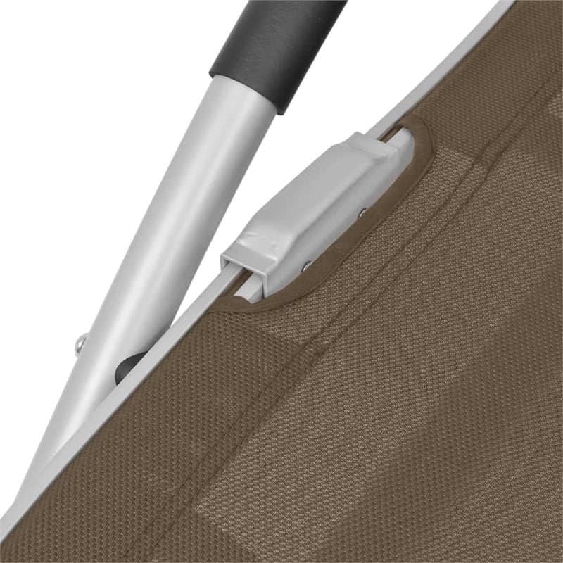 vidaXL Aluminum & Textilene Sun Lounger with Pillow in Taupe