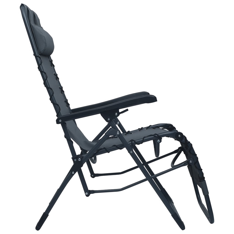 vidaXL Folding Deck Chair Textilene in Grey