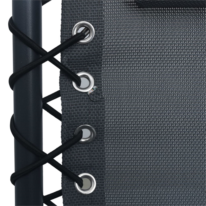 vidaXL Folding Deck Chair Textilene in Grey