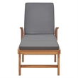 vidaXL Solid Teak Wood Sun Lounger with Cushion in Dark Grey