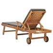 vidaXL Solid Teak Wood Sun Lounger with Cushion in Dark Grey
