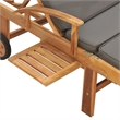 vidaXL Solid Teak Wood Sun Lounger with Cushion in Dark Grey