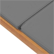 vidaXL Solid Teak Wood Sun Lounger with Cushion in Dark Grey
