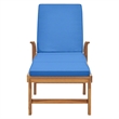 vidaXL Solid Teak Wood Sun Lounger with Cushion in Blue
