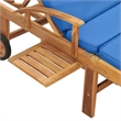 vidaXL Solid Teak Wood Sun Lounger with Cushion in Blue