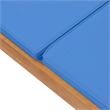 vidaXL Solid Teak Wood Sun Lounger with Cushion in Blue