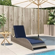 vidaXL Poly Rattan Sun Lounger w/ Cushion in Grey