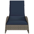 vidaXL Poly Rattan Sun Lounger w/ Cushion in Grey