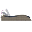 vidaXL Poly Rattan Sun Lounger w/ Cushion in Grey