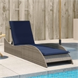 vidaXL Poly Rattan Sun Lounger w/ Cushion in Grey