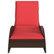 vidaXL Poly Rattan Sun Lounger w/ Cushion in Brown